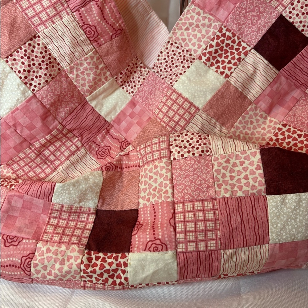 Patchwork Women’s Pink Reversible Tote Shoulder H… - image 2